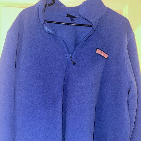 Vineyard Vines 1/2 Zip Blue Fleece Pullover Mens Large - Picture 2 of 15